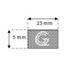 Rechthoekig mosrubber snoer | 5 x 25 mm | rol 50 meter